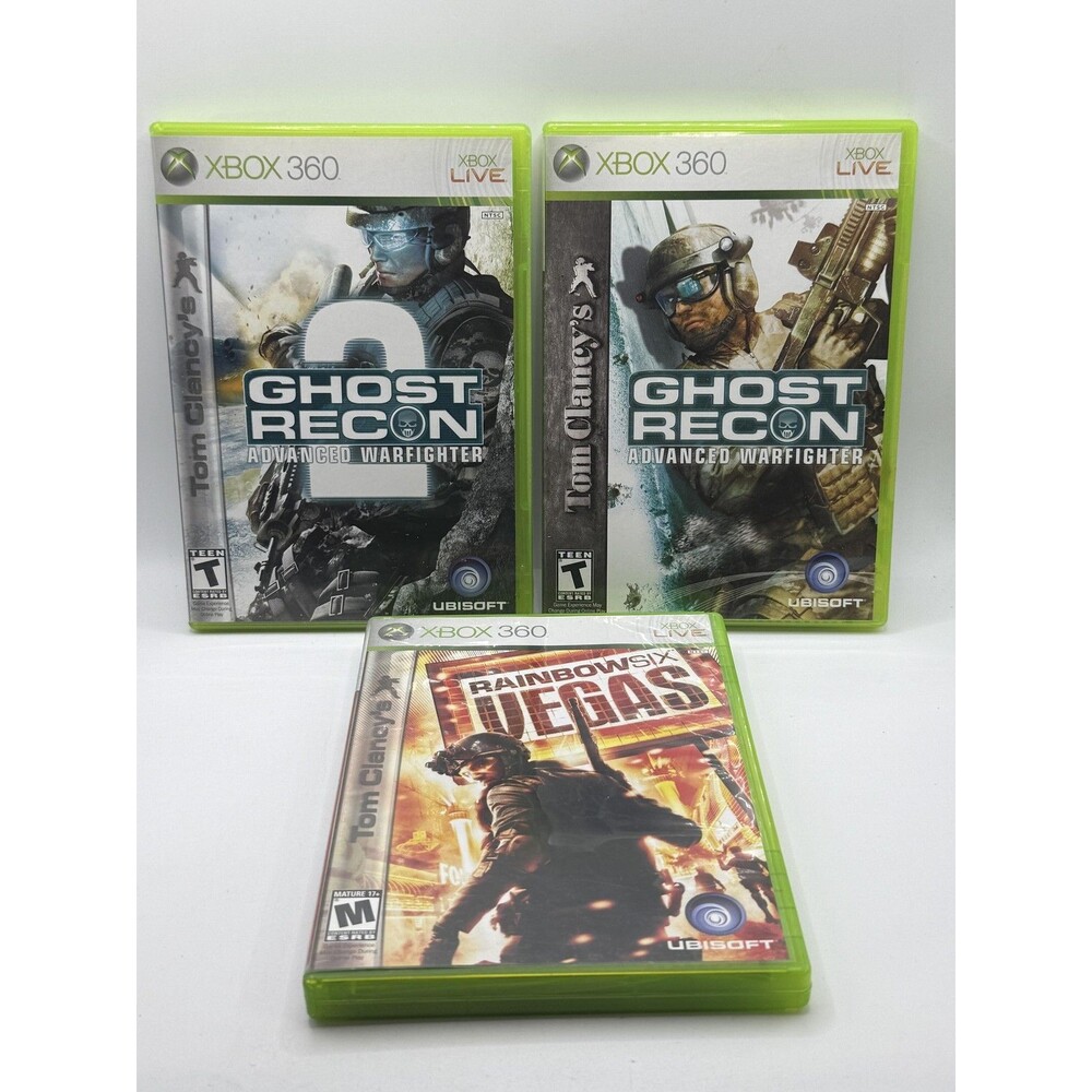 Tom Clancy Ghost Recon 1 2 Rainbow Six Vegas Xbox 360 Game Lot 3 M Ubisoft